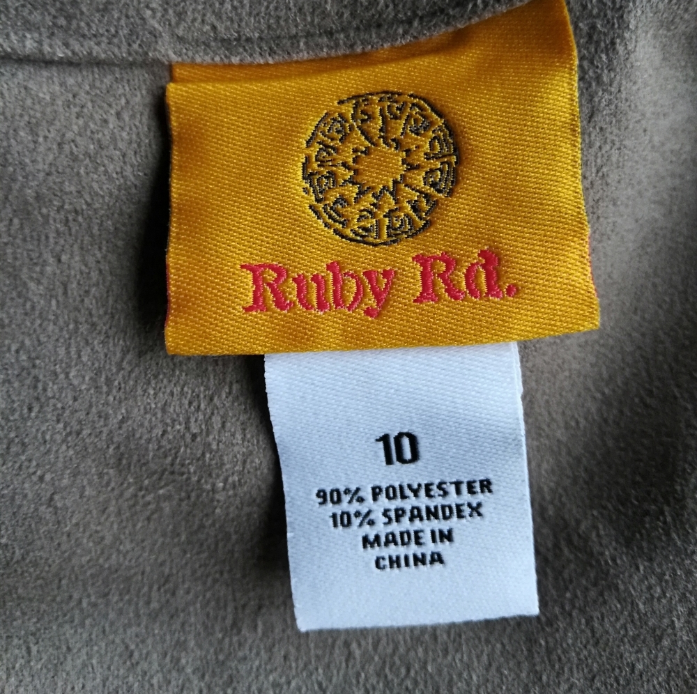 Ruby Rd. Taupe Fringe Jacket - Picture 5 of 8